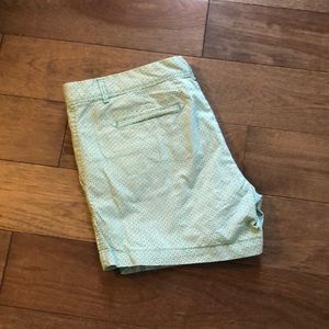 Womens Teal/white classic flat front shorts
